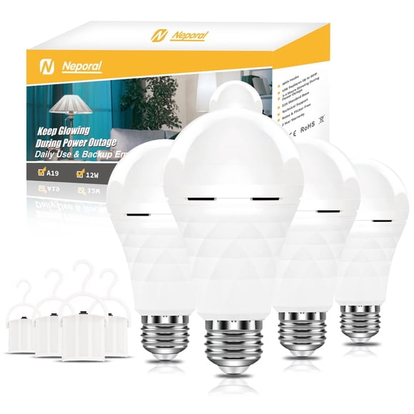 Bombilla de emergencia Neporal A19 recargable 12W 750lm
