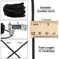 thumbnail image 2 of 11Yds 3mm Black Flat Genuine Leather Cord Natural Leather String Lace Strips Full Grain Cowhide Braiding String Roll, 2 of 16