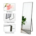 thumbnail image 3 of BEAUTYPEAK 58"x18" Full Length Mirror Rectangle Floor Mirrors for Leaning Standing or Hanging, Black, 3 of 7