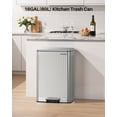 thumbnail image 5 of 16 Gallon Stainless Steel Trash Can,60L Large Footstep Garbage Can with Removable Inner Bucket, Fits 20-Gallon Bags,Bin for Kitchen Office, 5 of 9