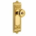 thumbnail image 3 of Grandeur 813623 Windsor Solid Brass Rose Passage Door Knob Set - Brass, 3 of 6
