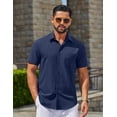 thumbnail image 2 of COOFANDY Mens Beach Shirs Untucked Shirts Short Sleeve Button Up Casual Dress Shirts, 2 of 5