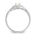 thumbnail image 2 of 14k White Gold Opal Diamond Ring Birthstone October, 2 of 10