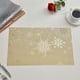 thumbnail image 5 of Mantel individual de color liso | Aislante de PVC con estampado navideño de copos de nieve | Colores dorado, rosa, dorado y plateado | Mantel reutilizable antiescaldaduras | Decoración para fiestas, 5 of 6