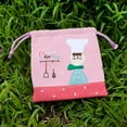 thumbnail image 2 of BE-11-PINK 5.7 x 6.7 in. Cook for you - Embroidered Applique Fabric Art Draw String Bag & Drawstring Pouch, 2 of 4