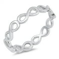 thumbnail image 1 of CHOOSE YOUR COLOR Infinity Knot Eternity Stackable Ring New .925 Sterling Silver Band, 1 of 4