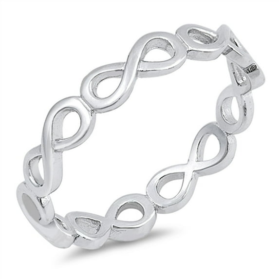 CHOOSE YOUR COLOR Infinity Knot Eternity Stackable Ring New .925 Sterling Silver Band