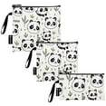 thumbnail image 2 of Dailycode Reusable Ziploc Bags Leakproof Sandwich Snack Freezer Bags Cute Panda Face and Bamboo 3 pack, 2 of 7