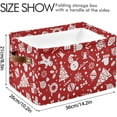 thumbnail image 4 of GZHJMY Collapsible Storage Basket Christmas Red Background Rectangular Storage Bins Baskets Toys Storage Bins with Handles for Bedroom Home Office 1PCS, 4 of 7