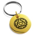thumbnail image 1 of Stainless Steel Alteration Magic Rune Engraved Small Medallion Circle Charm Keychain Keyring, 1 of 1