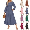 thumbnail image 1 of Gspmoly Robes Grande Taille pour Femmes aux Formes, Robe Élégante et Décontractée à Manches Longues et Col Rond pour Femmes, Robes de Cocktail jusqu'à 70 % de Rabais, 1 of 6