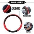 thumbnail image 3 of Car Steering Wheel Cover, 14.17" Interior Steering Wheel Handle Protective Cover Universal for Car Truck SUV Automotive Faux Leather Red, 3 of 7