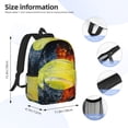 thumbnail image 5 of Goofa Tennis Ball In Fire And Water Pattern Lightweight Student Backpack for School, Water-Resistant, Adjustable Straps, Fits 15" Laptop, Multiple Pockets for Books, Accessories, 5 of 6