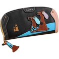 thumbnail image 1 of Bolsa de herramientas Cartera de piel sintética con cremallera para perro y tarjetero para teléfono, cartera larga bonita para mujer, color negro, 1 of 4