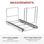 Pull Out Trash Can Under Cabinet- Trash Can Not Included, Heavy Duty w/ - Requires a 13”W X 22”D Cabinet Opening, Chrome