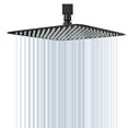 thumbnail image 2 of GGStudy High Pressure Square Shower Head 12 Inches Large Stainless Steel Shower Heads,Ultra Thin Rainfall Bath Shower 1/2 Connection Oil Rubbed Bronze Black Shower Head, 2 of 4