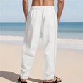 thumbnail image 6 of Men’s Loose Straight Cotton Linen Pants Breathable Summer Casual Bottoms, 6 of 9