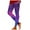Dark Purple, variant on Women's Floral Printed Footless Elastic Leggings Yoga Pants Tummy Control Leggings (Hot Pink, XXL)