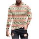 thumbnail image 2 of Blusas y camisas de manga larga con cuello redondo para hombre, blusa de poliéster con estampado navideño de otoño y manga larga para hombre., 2 of 5