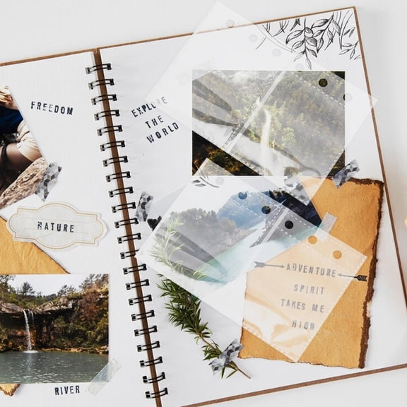 Masteelf  50 Pcs Photo Card Sleeves Greeting Holder Bind Page Album Transparent