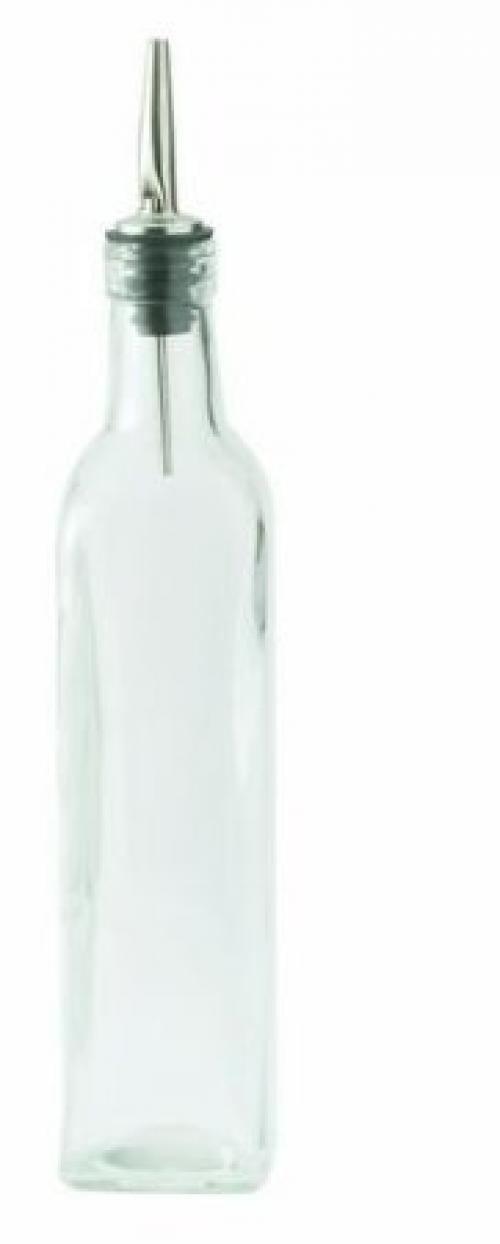 CucinaPrime Oil and Vinegar Cruet Bottles 6 Ounce Bottles with Rack Set 