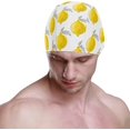 thumbnail image 2 of FYBTO Swimming Cap Yellow Lemons with Leaves Unisex Adult FYBTO Polyester, 2 of 4