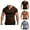 Coffee, variant on Mens Workout Shirts Summer Slim Fit Stretchy Lightweight Breathable V-Neck Gym T-Shirt Athletic Running Shirts for Men