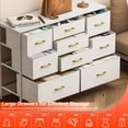 thumbnail image 5 of ZYPPP Bedroom Dresser, White Dresser with Fabric Drawer, Drawer Cabinet PU Finish, Metal Handle, Closet Kids Room, White-13.8"D x 43.3"W x 31.9"H (9 Drawers), 5 of 10