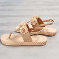 thumbnail image 5 of Dpityserensio Women Summer Flat Sandals Hemp Rope Open Toe Shoes Woven Sandals Thong Sandals Beige 8.5(41), 5 of 5