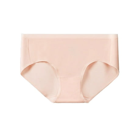 Icvfdpl Womens Underwear Briefs Seamless Silk Mid Waist Casual Daily Panties For Women Pink L
