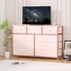 thumbnail image 1 of Rosa 10 - cajón cómoda - mesa de TV y entertainment center fabric almacenamiento cómoda para dormitorio, hallway, nursery, o closets - steel frame con wood top, 1 of 8