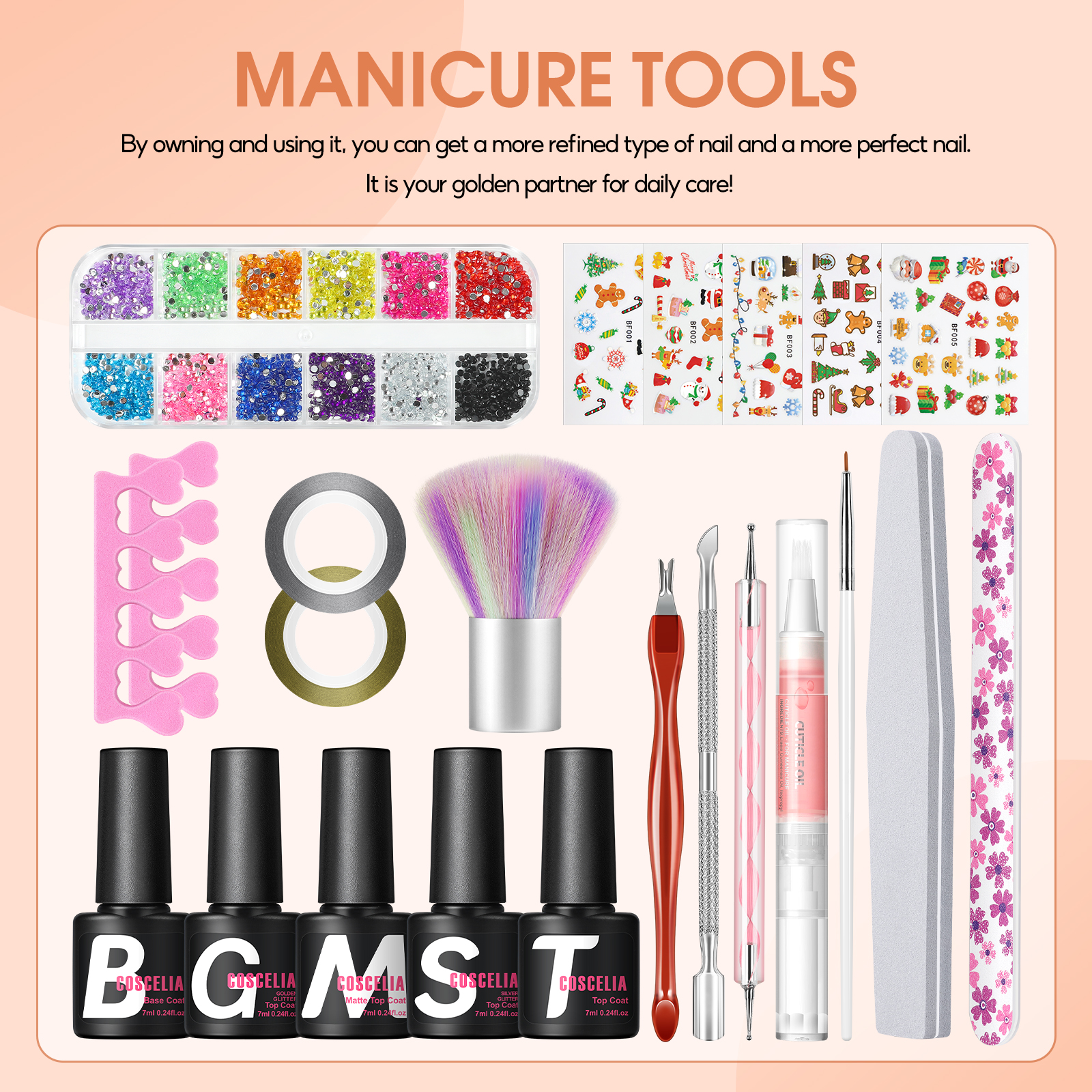 COSCELIA Gel Nail Polish Kit with U V Lamp Starter kit 10 Colors Gel Nail Polish Sets 5pcs Top Base Coat Nail Light Complete French Gel Manicure Kits DIY Gifts for Women