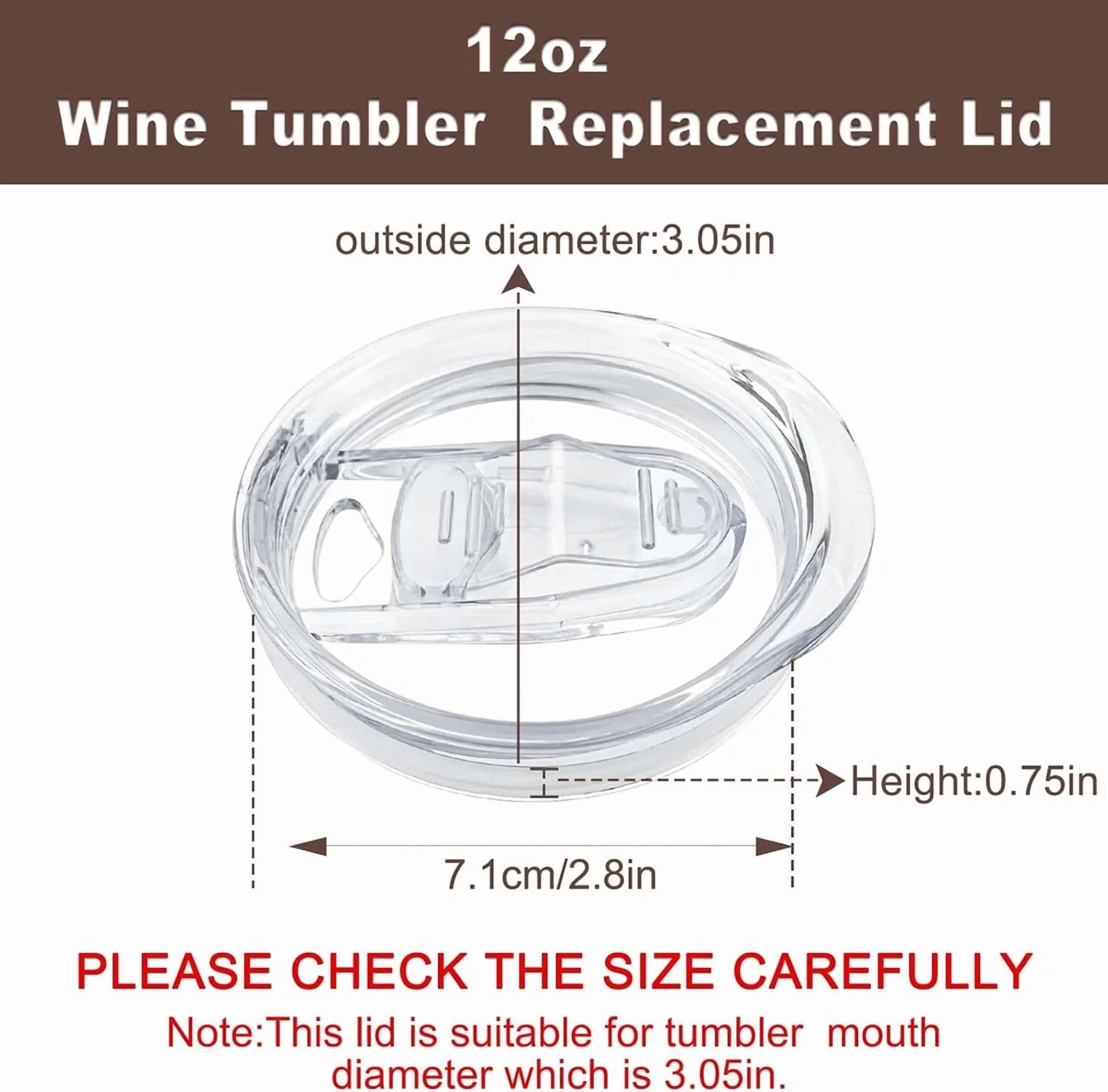 BUTTERFLY- 12Oz Wine Tumbler Lids – 2.8" Spill-Proof, Straw-Friendly, 2 Pack, Bpa Free