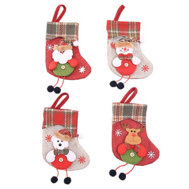 3PCS Flannel Christmas Hanging Gnome Socks Stockings Candy Bag Xmas ...