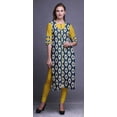 thumbnail image 2 of Bimba Long Kurti Droit pour Femmes Imprimé Indien Rayonne Slub Tunique Manches 3/4, 2 of 6