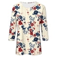 thumbnail image 5 of Zivyakyron Summer Womens T Shirts Patriotic 4th of July Everyday Top for Lady Loose Casual 3/4 Sleeve Clothes, 5 of 7