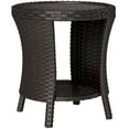 thumbnail image 1 of Outsunny Table Basse d'Extérieur en Osier de 18 Pouces, Table d'Appoint de Patio à 2 Niveaux, Brun, 1 of 10