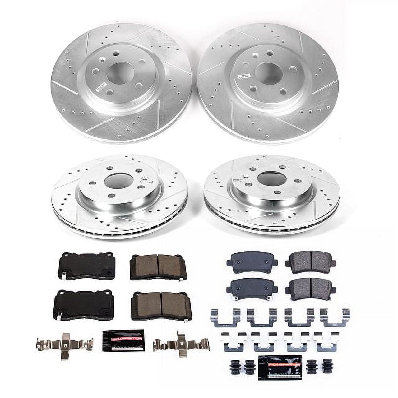 PowerStop Front and Rear Z23 Evolution Sport Carbon-Fiber Ceramic Brake Pad and Drilled & Slotted Rotor Kit Fits: CADILLAC Select Models K8885