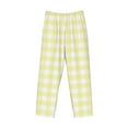 thumbnail image 4 of Xecao Lemon Yellow Checkboard Men's Straight Lounge Pajama Pants: The Ultimate in Comfortable Sleepwear, 4 of 9