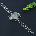 thumbnail image 2 of Natural Prehnite Gemstone Handmade 925 Sterling Silver Bracelet 7-8", 2 of 2