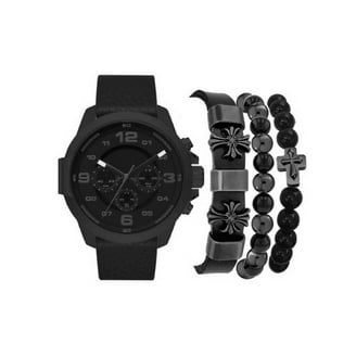 American Exchange Men's Silicone Strap Analog Watch and Piece