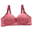 thumbnail image 2 of Womens Bras Comfortable Plaid Adjustable Bra No Wire Underwear Push Up Breathable Daily Bra 38, 2 of 3
