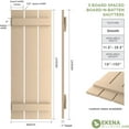 thumbnail image 2 of Ekena Millwork 17 1/2"W x 30"H Rustic Three Board Spaced Board-n-Batten Smooth Faux Wood Shutters (Per Pair), Primed Tan, 2 of 11