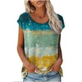 thumbnail image 2 of Aloohaidyvio Tops for Women,Women Casual Printed Short Sleeve Round Neck Pullover Blouse T-Shirt Tops, 2 of 5