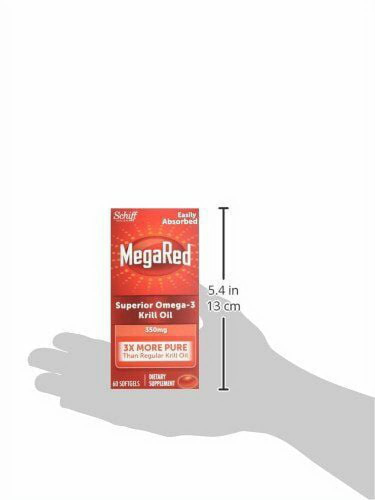 MegaRed Omega-3 Krill Oil Softgels, 350 Mg, 60 Ct, 2 Pack