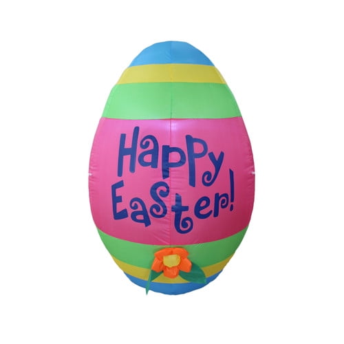 BZB Goods Inflatable Cute Colorful Giant Easter Egg with Flower Decoration by BZB Goods