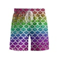 thumbnail image 3 of JIAHONG Mens Swim Trunks with Mesh Lining Fish Scale Printing,Quick Dry Swimsuit Board Shorts Beach Pants Swimwear Bathing Suits , Purple, 3 of 4