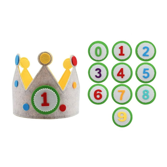 Sombrero de cumpleaños, tamaño ajustable, sombrero de fieltro de algodón, decoración de fiesta de cumpleaños (verde)