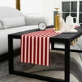 thumbnail image 5 of Red Striped Cotton Linen Table Runner 18 x 72 inch Christmas Farmhouse Red White Stripes Non-slip Rectangular Dining Table Decor for Wedding Party Holiday Dinner, 5 of 8