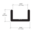 thumbnail image 5 of CRL SDCR12BA Brite Anodized Frameless Shower Door Aluminum Regular U-Channel for 1/2" Thick Glass - 95" Stock Length, 5 of 5